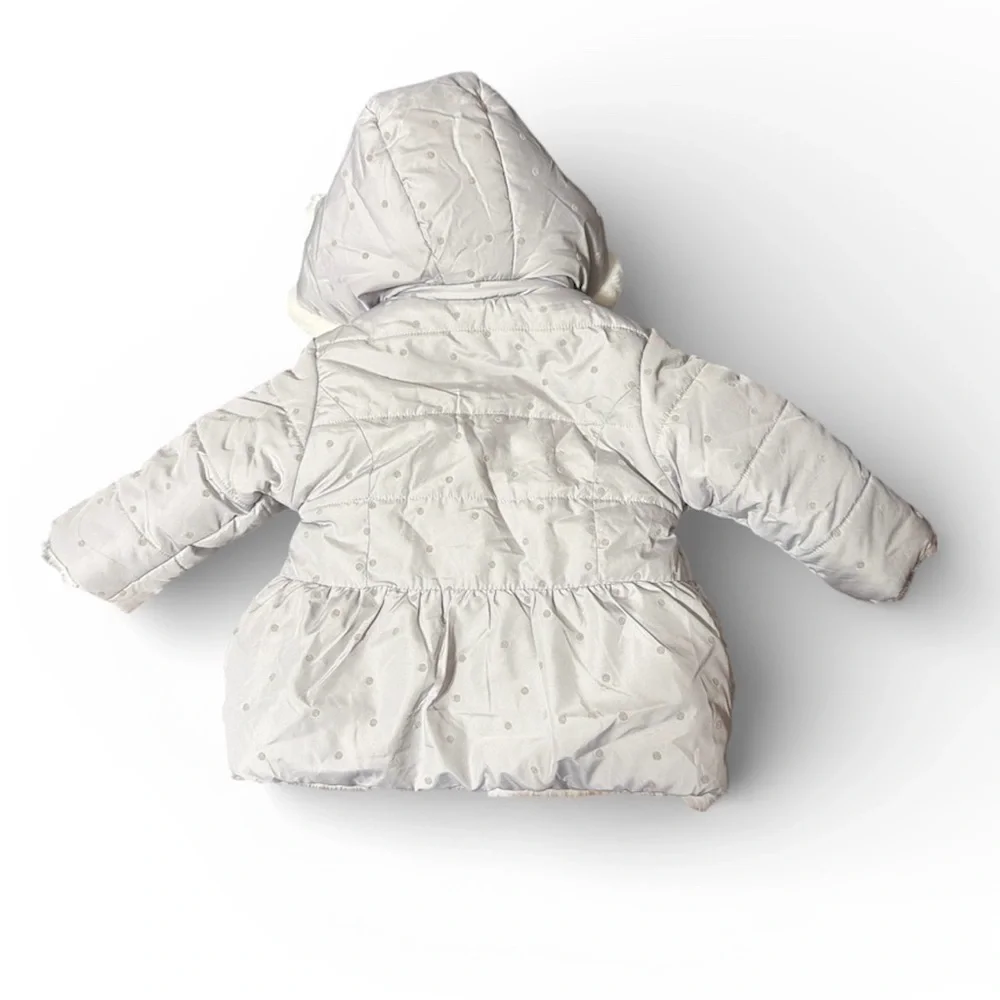 Mayoral Reversible Baby Puffer Coat | Faux Fur | Gray | 4–6M (70 cm) - Picture 2 of 11